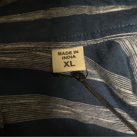 Coastaoro Mens Blue Striped Short Sleeve Button-Up Shirt Size XL - Picture 4 of 8